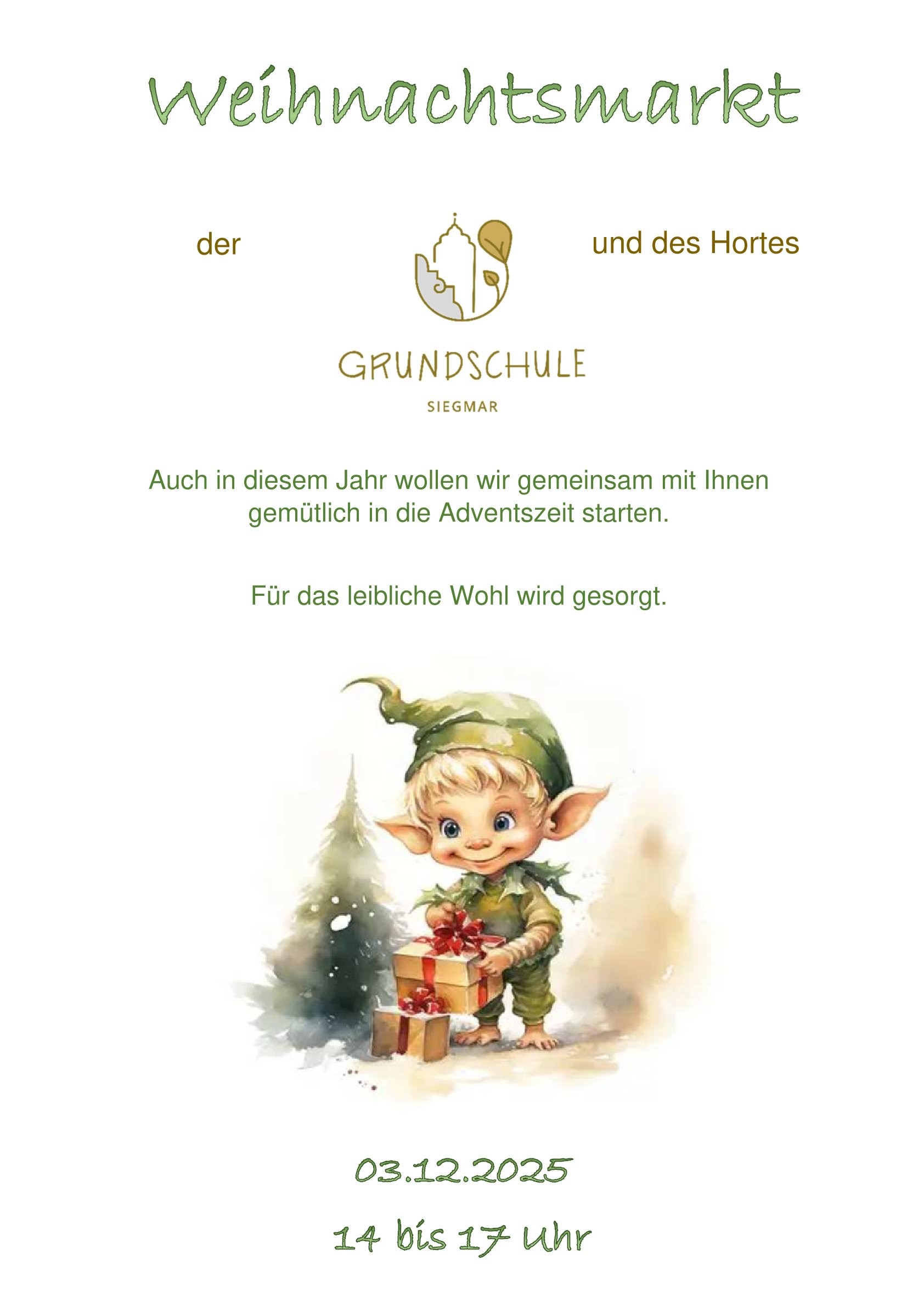 Plakat Weihnachtsmarkt GS Siegmar 2025